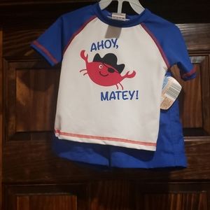 Baby toddler boy's 2pc swim suit wear rash guard